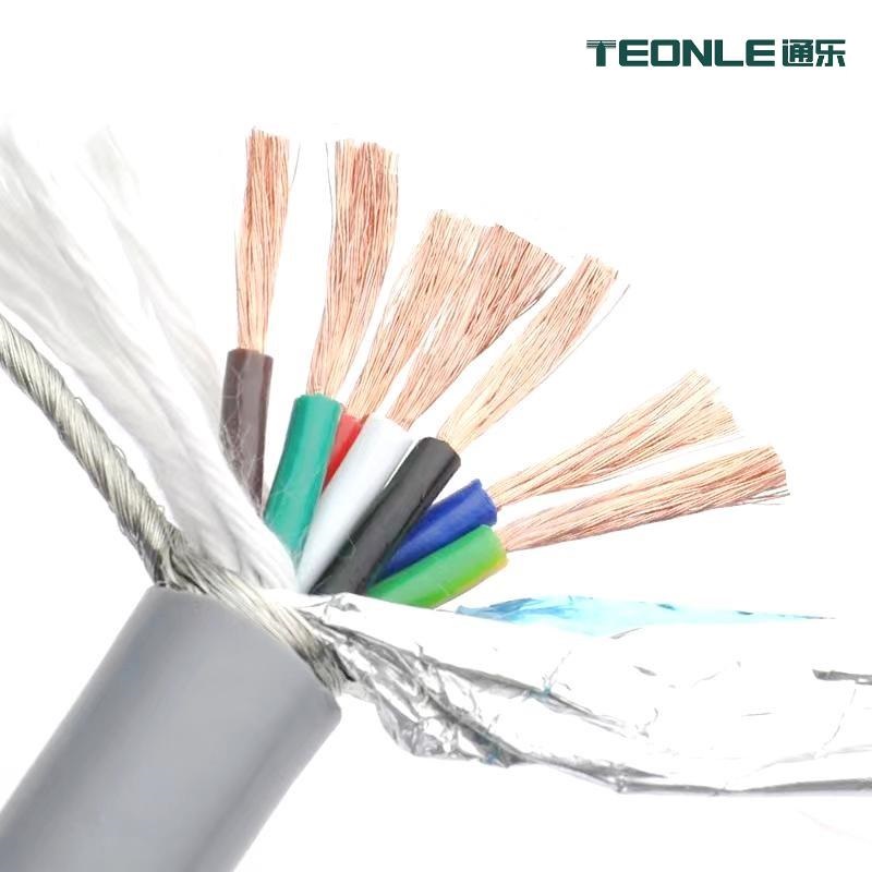 高柔性拖鏈機(jī)器人控制電纜耐彎折雙層屏蔽抗干擾線纜
