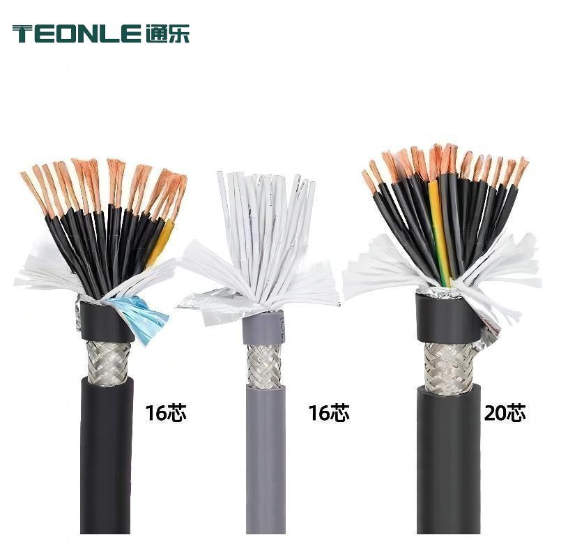 高柔性拖鏈機(jī)器人控制電纜耐彎折雙層屏蔽抗干擾線纜
